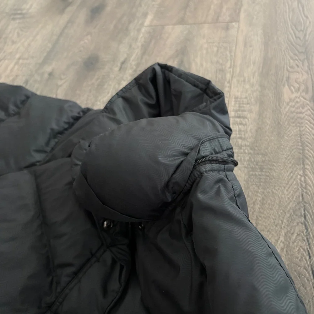 Nike‎ Puffer Jacket Girls Large 12-14 Black Good Chevron Quilted Down Coat
